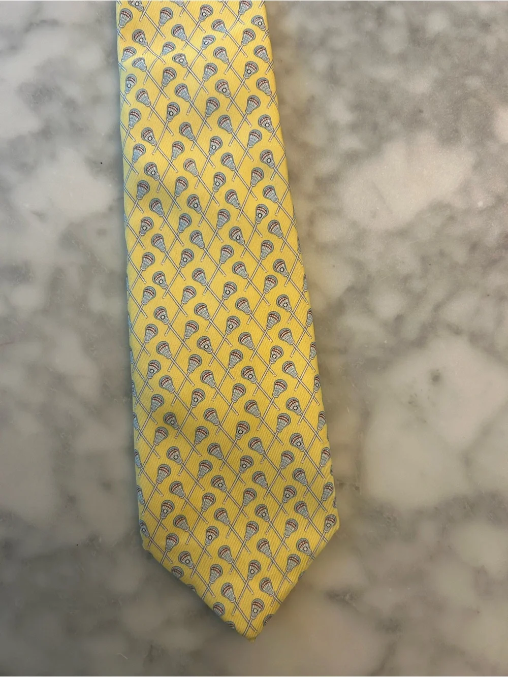 Vineyard Vines Yellow Lacrosse Pattern Boys' Tie